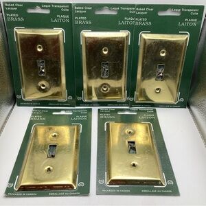Brass Single Light Switch Cover Scalloped Beveled Edge New in Package